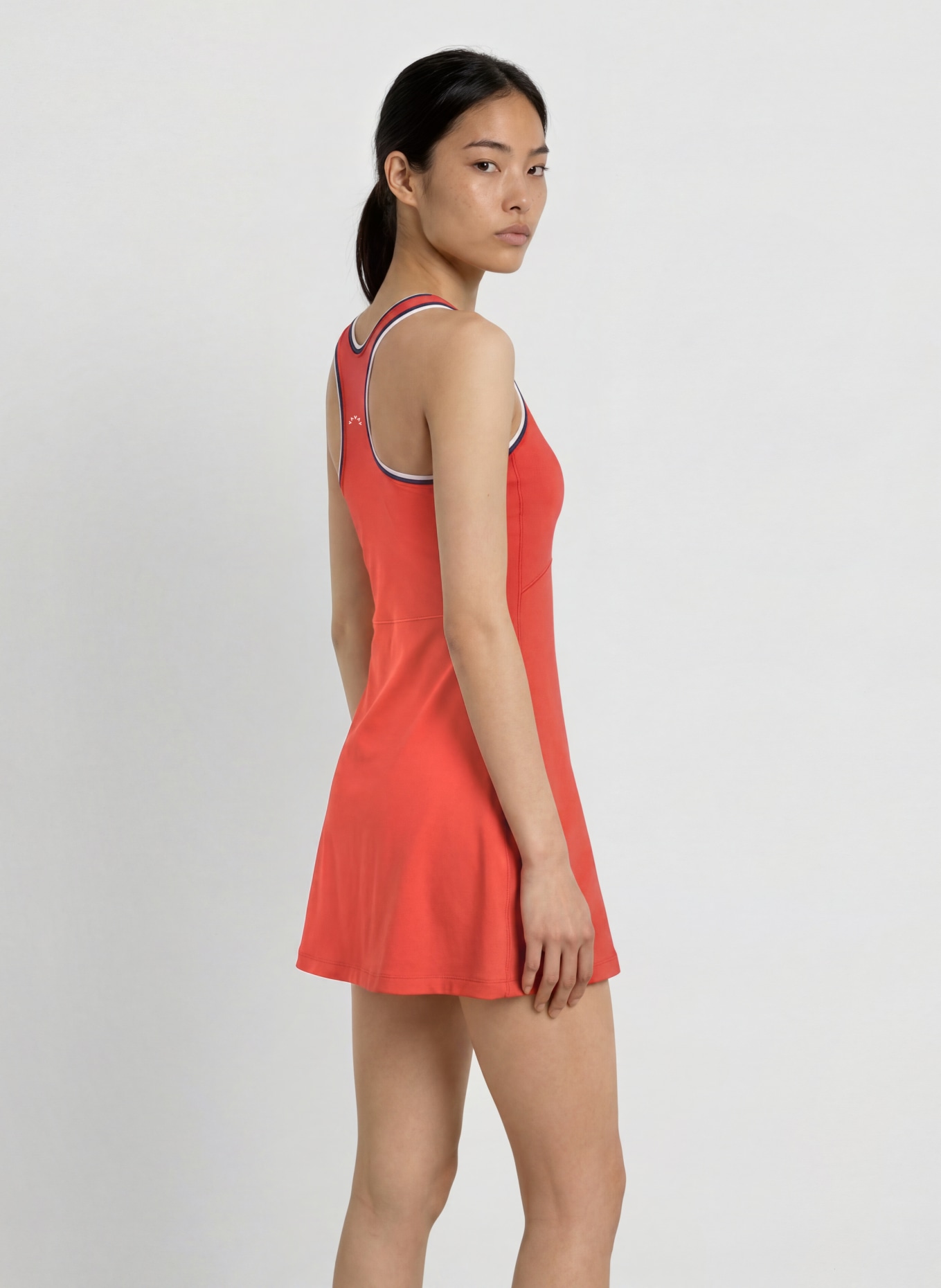 VARLEY RUAN tennis dress: LIGHT RED / DARK BLUE / WHITE