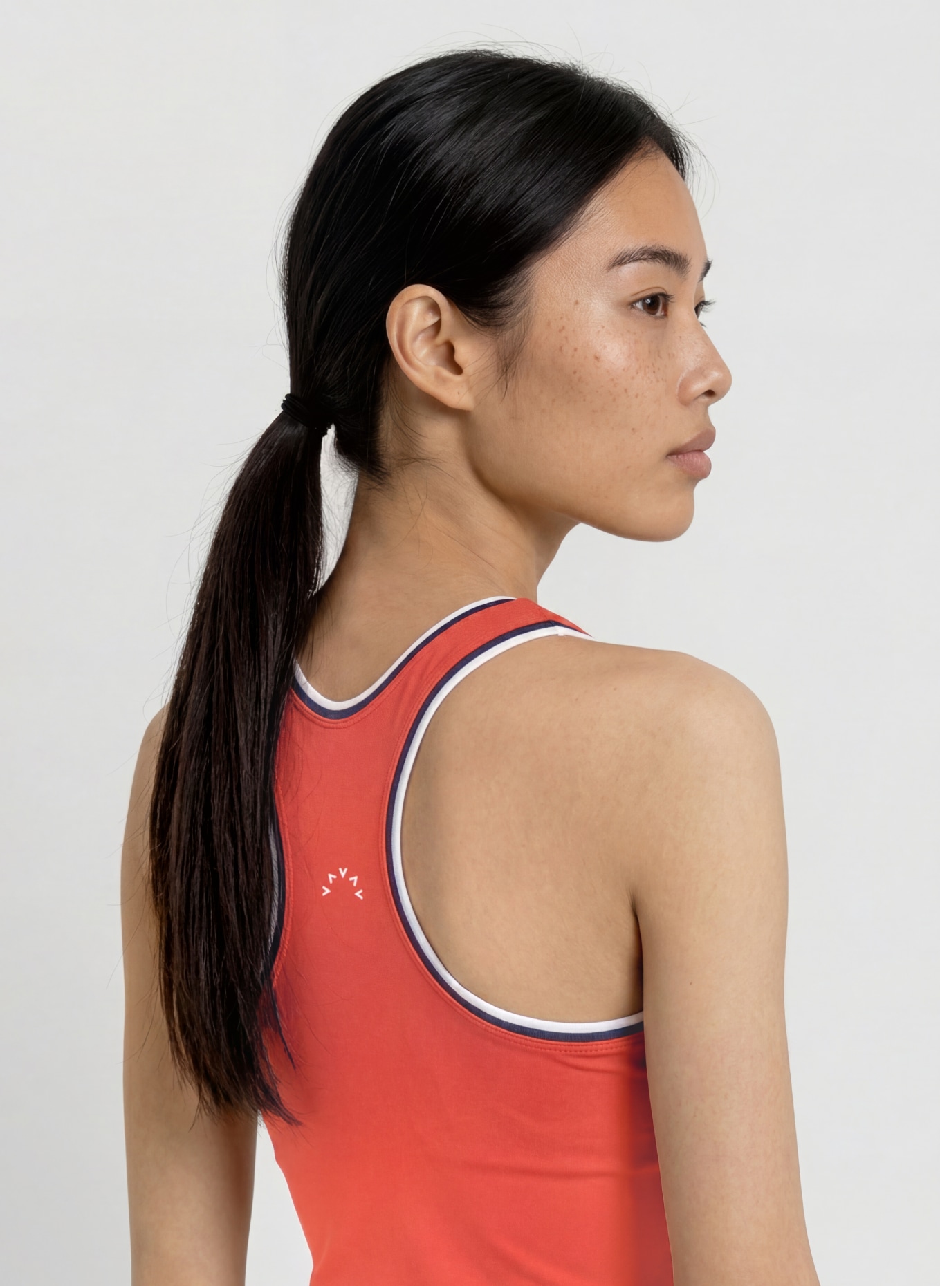 VARLEY RUAN tennis dress: LIGHT RED / DARK BLUE / WHITE