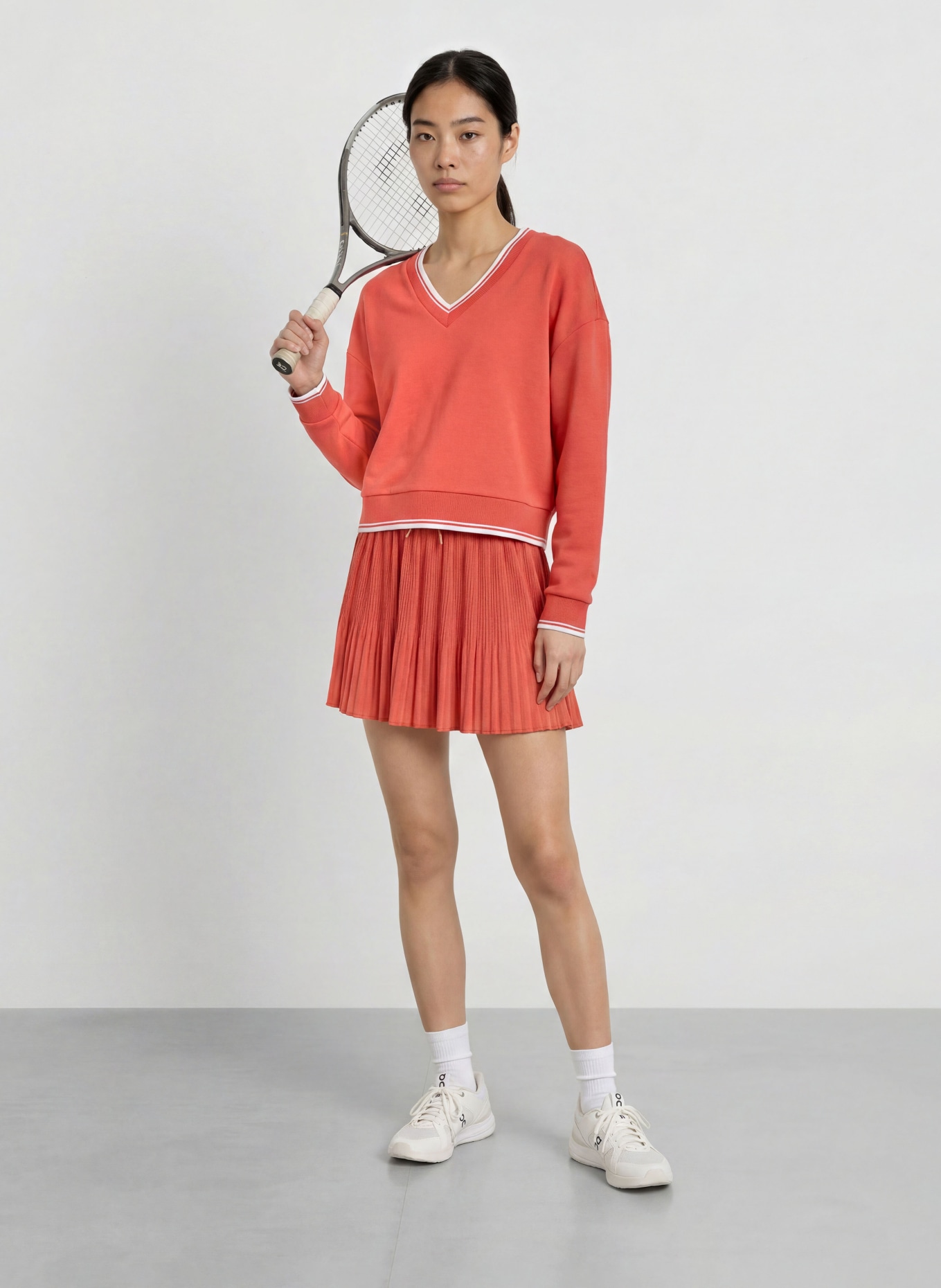 VARLEY Bluza BLITHE: JASNOCZERWONY / BIAŁY