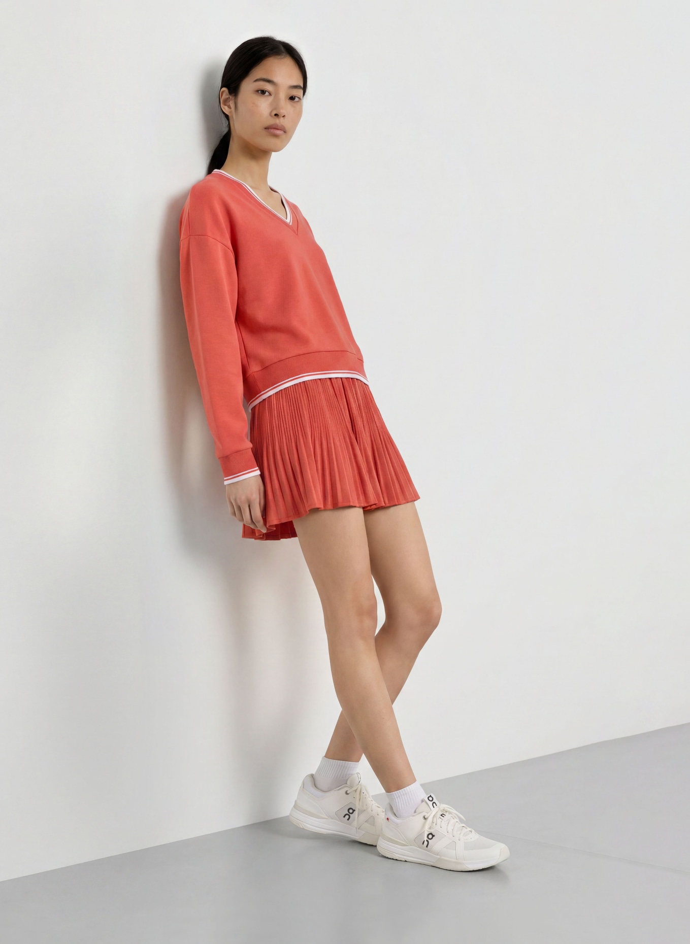 VARLEY Bluza BLITHE: JASNOCZERWONY / BIAŁY