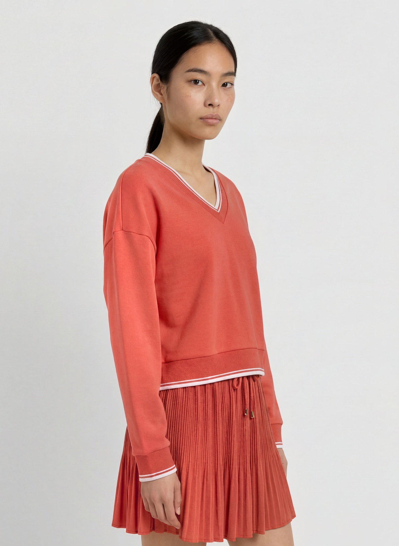 VARLEY Bluza BLITHE: JASNOCZERWONY / BIAŁY