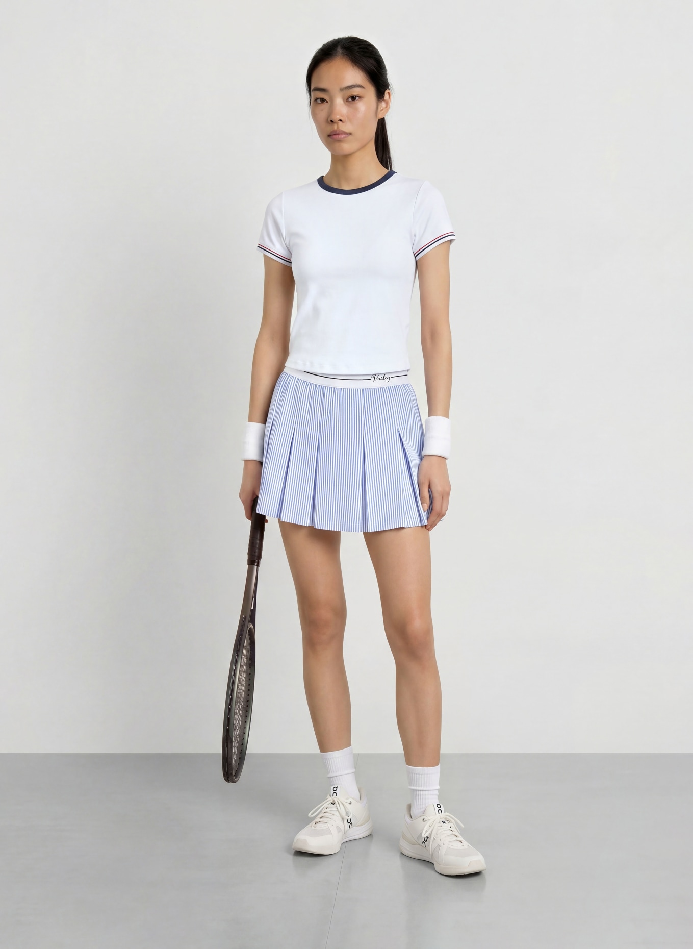 VARLEY Funktionsshirt GLEADLE: WEISS / DUNKELROT / DUNKELBLAU