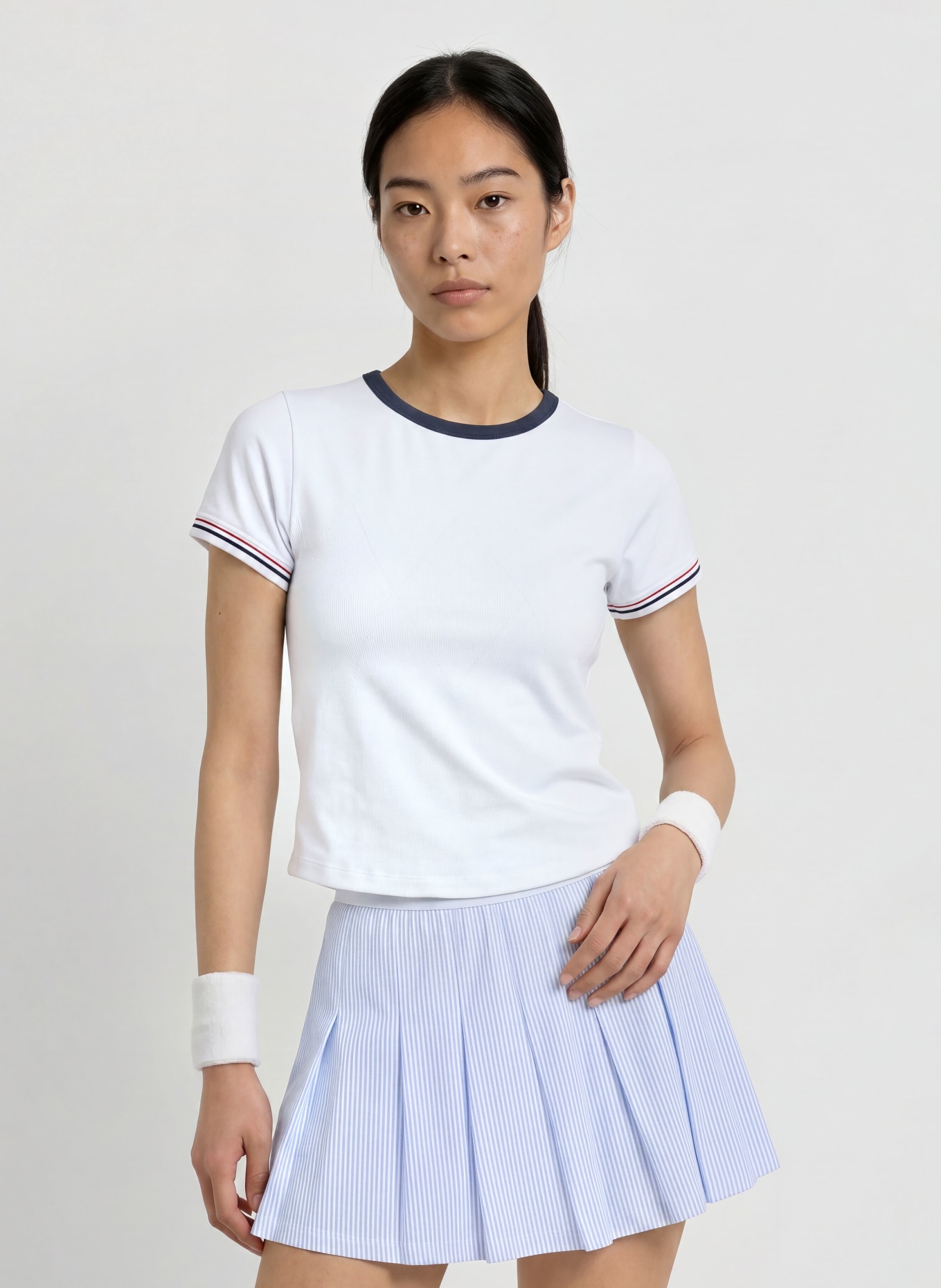 VARLEY Funktionsshirt GLEADLE: WEISS / DUNKELROT / DUNKELBLAU