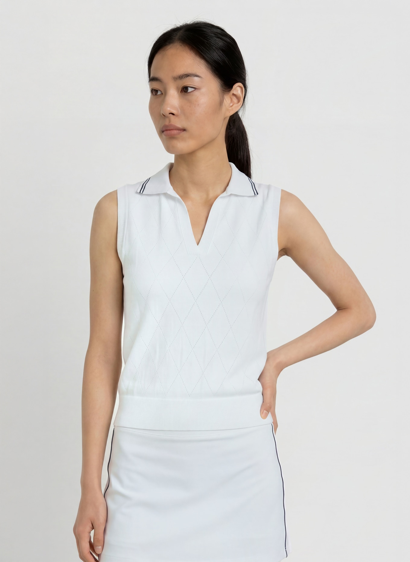 VARLEY Polo en maille MARIT: BLANC