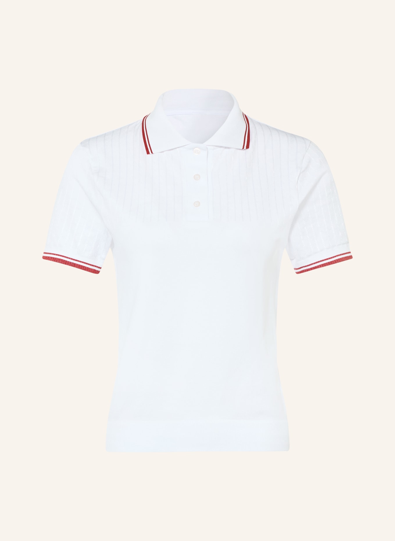 VARLEY Funkcyjna koszulka polo MICKEY: BIAŁY / CIEMNOCZERWONY