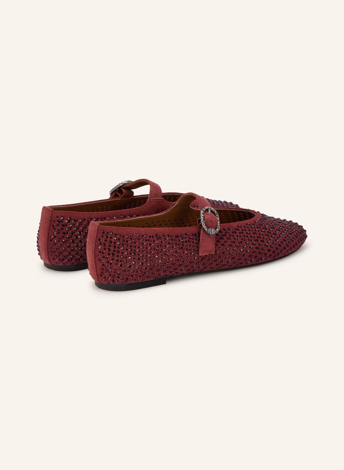 KURT GEIGER Mary-Jane-Ballerinas MAYFAIR mit Schmucksteinen: DUNKELROT