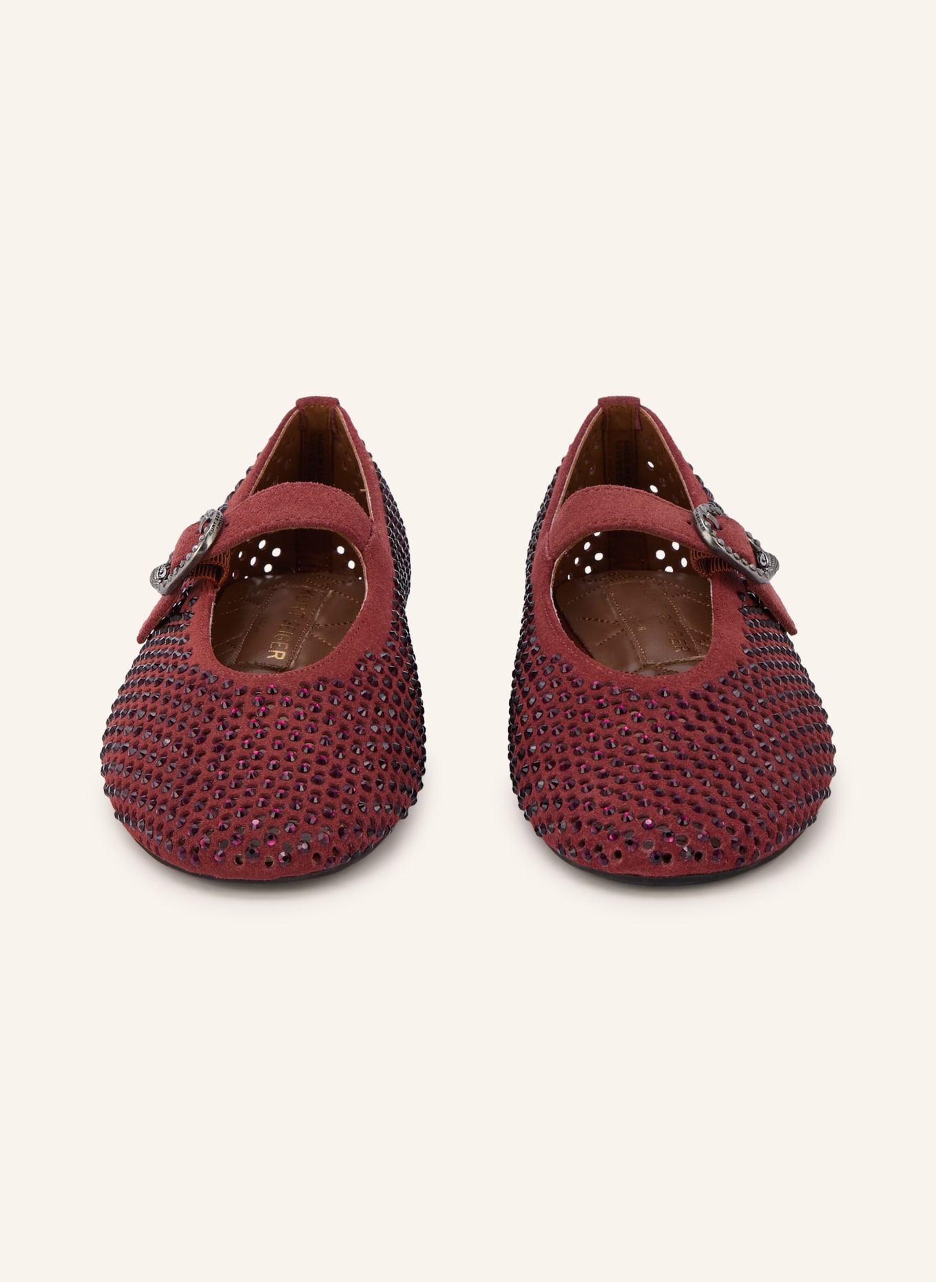 KURT GEIGER Mary-Jane-Ballerinas MAYFAIR mit Schmucksteinen: DUNKELROT