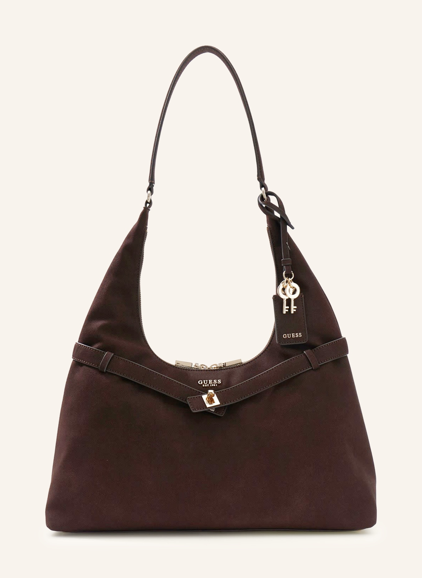 GUESS Beuteltasche ELLA: DUNKELBRAUN