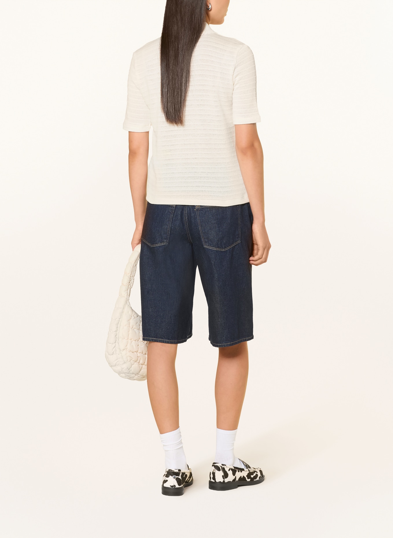 mavi Strick-Poloshirt: CREME