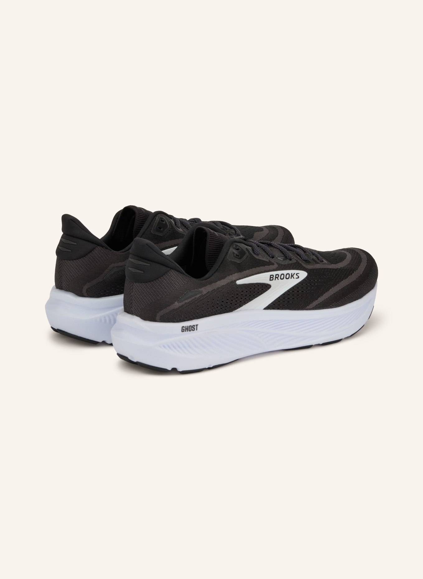BROOKS Laufschuhe GHOST 18: SCHWARZ / DUNKELGRAU / WEISS