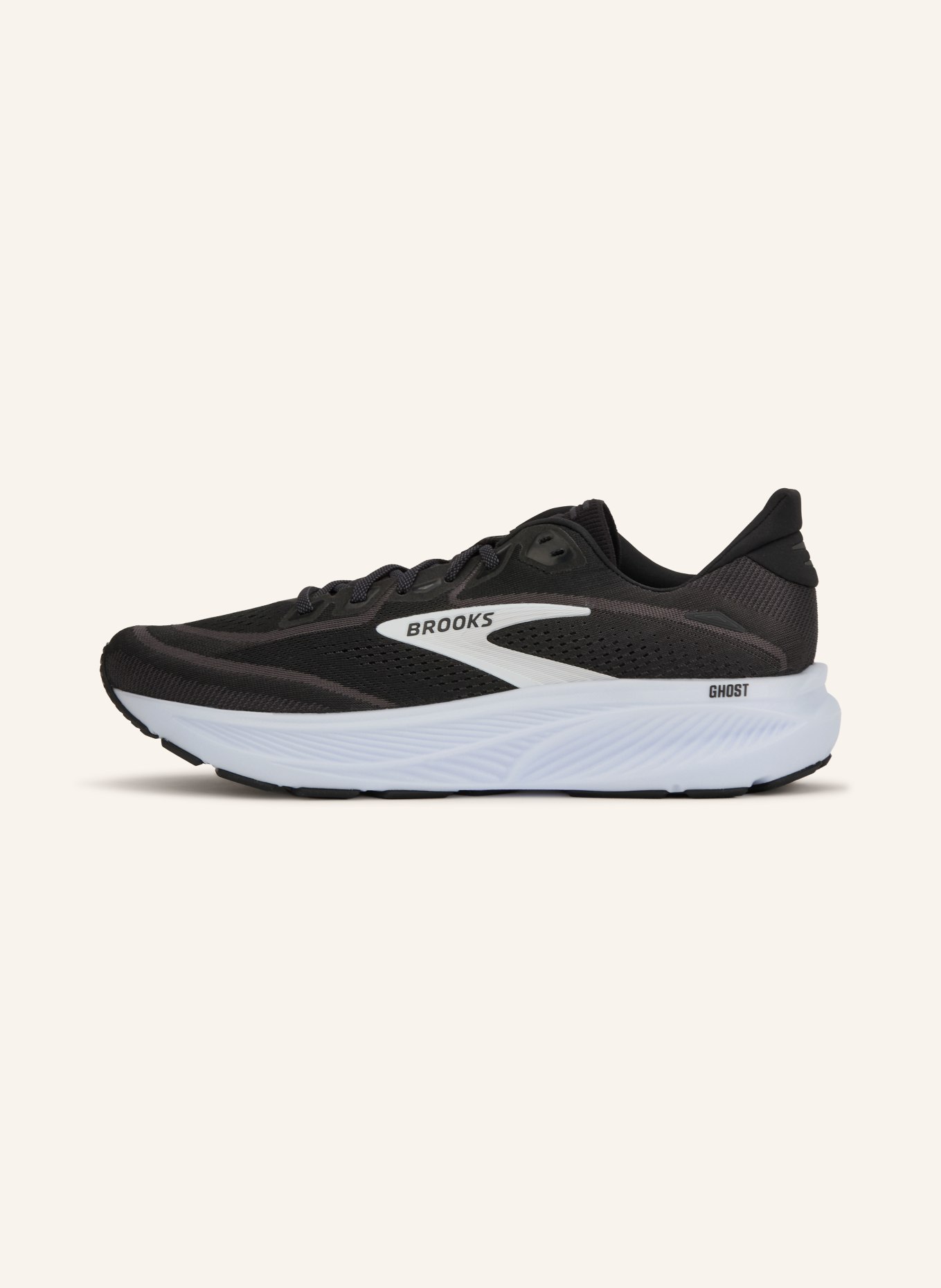 BROOKS Laufschuhe GHOST 18: SCHWARZ / DUNKELGRAU / WEISS