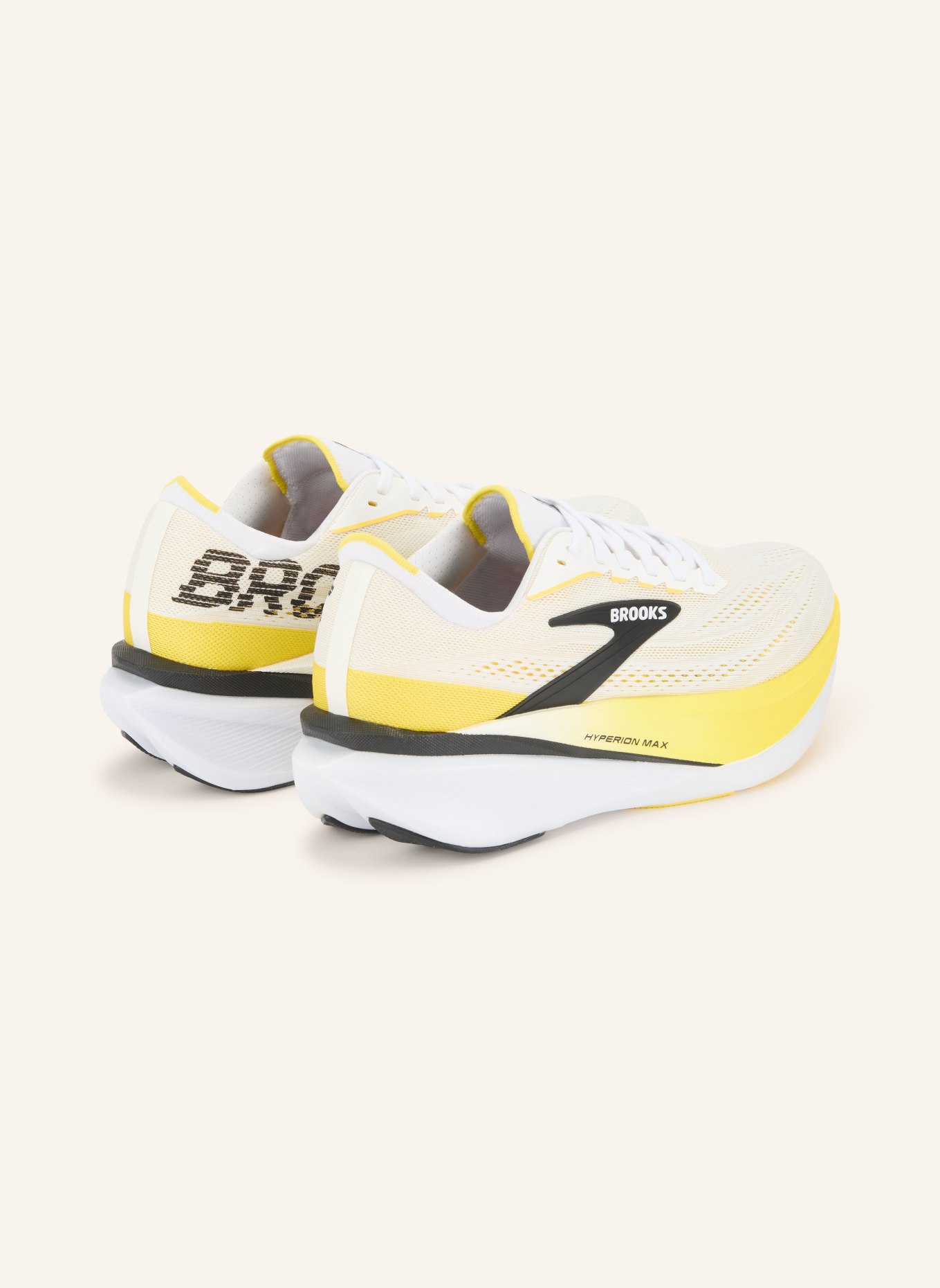 BROOKS Chaussures de course HYPERION MAX 4: BLANC / JAUNE / NOIR