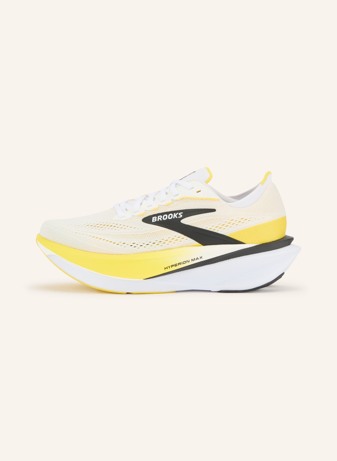 BROOKS Chaussures de course HYPERION MAX 4: BLANC / JAUNE / NOIR