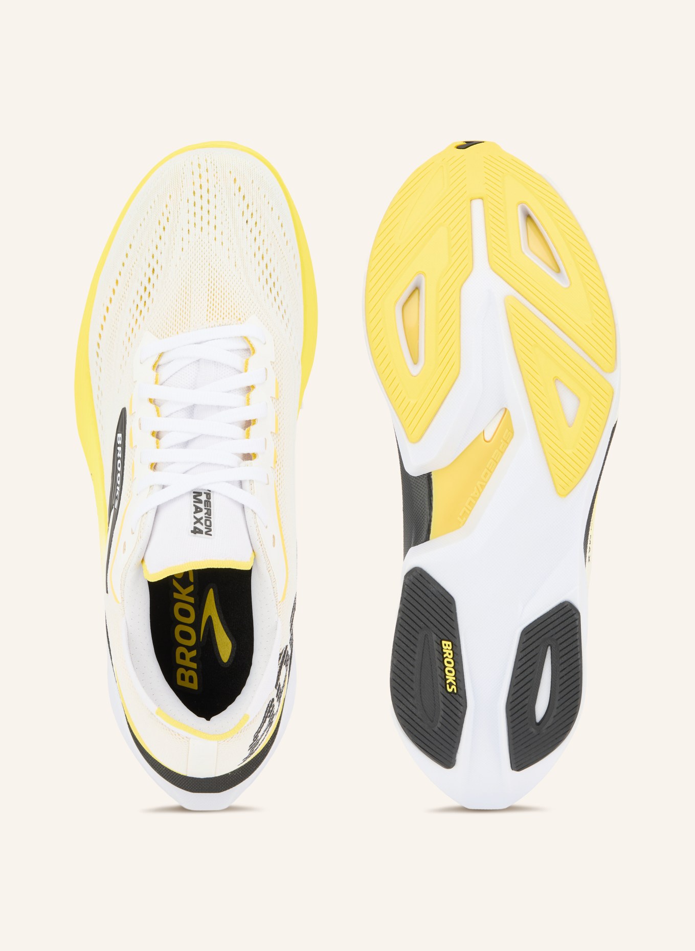 BROOKS Chaussures de course HYPERION MAX 4: BLANC / JAUNE / NOIR