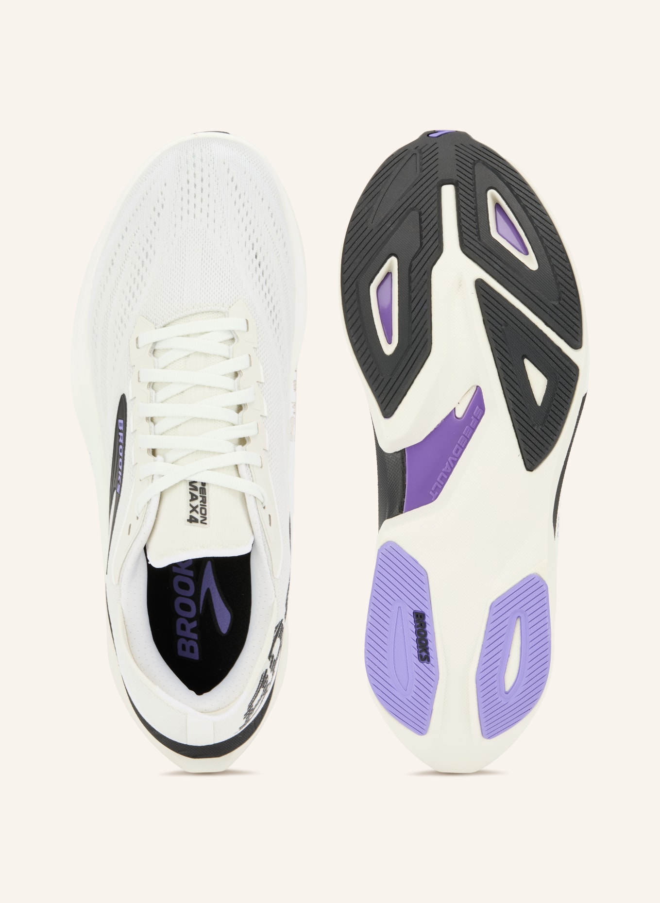 BROOKS Chaussures de course HYPERION MAX 4: GRIS CLAIR / LILAS / NOIR