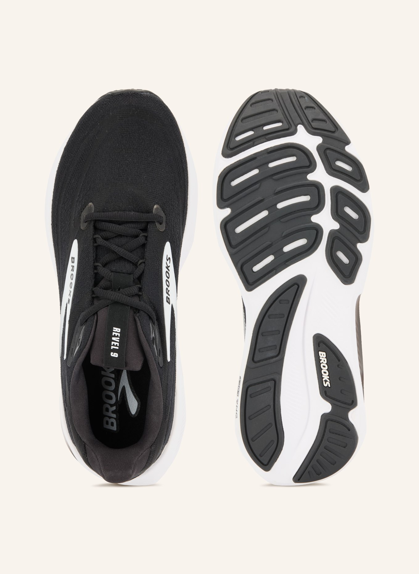 BROOKS Chaussures de course REVEL 9: NOIR / BLANC