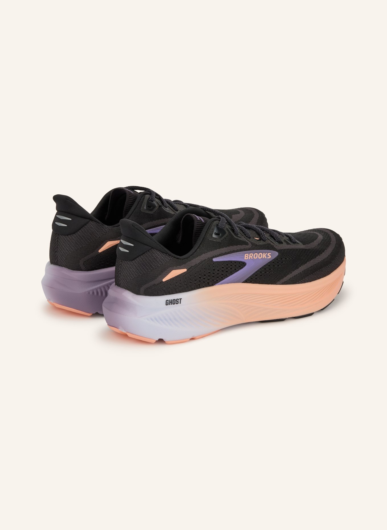 BROOKS Laufschuhe GHOST 18: SCHWARZ / DUNKELGRAU / LILA