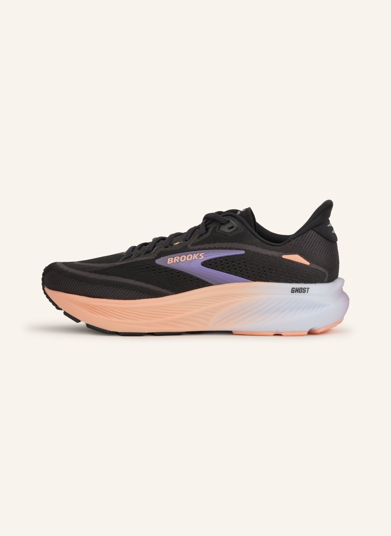 BROOKS Laufschuhe GHOST 18: SCHWARZ / DUNKELGRAU / LILA