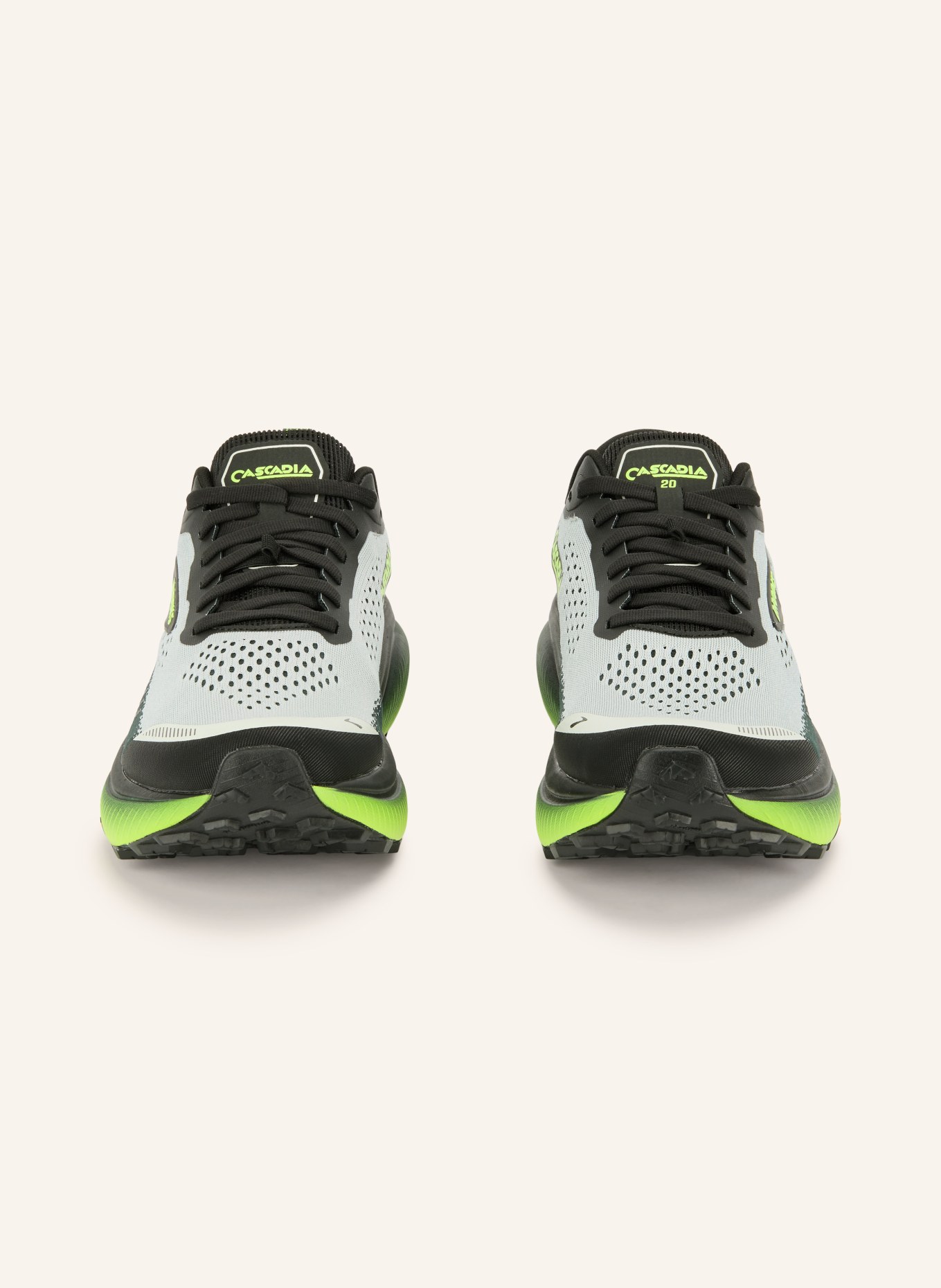 BROOKS Chaussures de trail CASCADIA 20: GRIS / JAUNE FLUO / NOIR