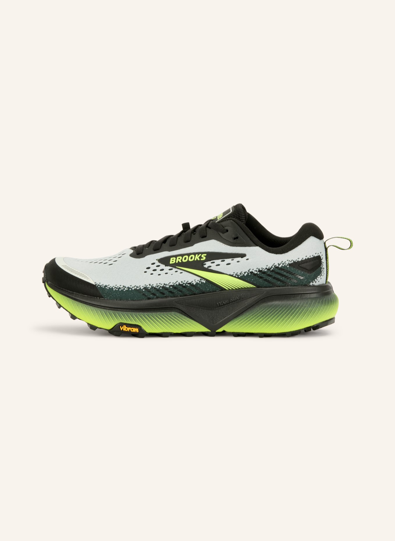 BROOKS Chaussures de trail CASCADIA 20: GRIS / JAUNE FLUO / NOIR
