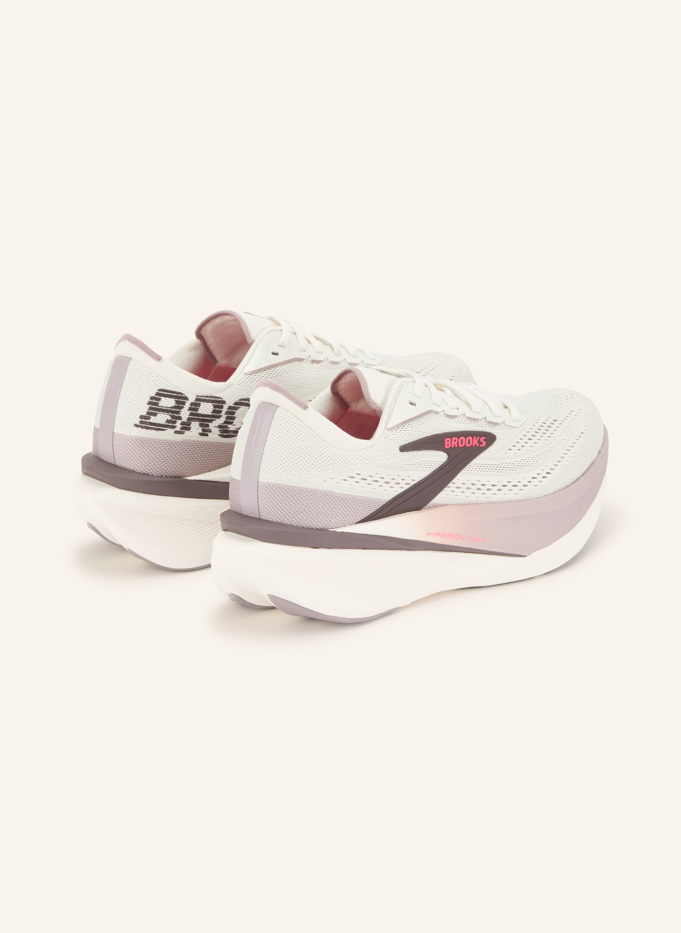 BROOKS Laufschuhe HYPERION MAX 4: ECRU / HELLLILA / SCHWARZ