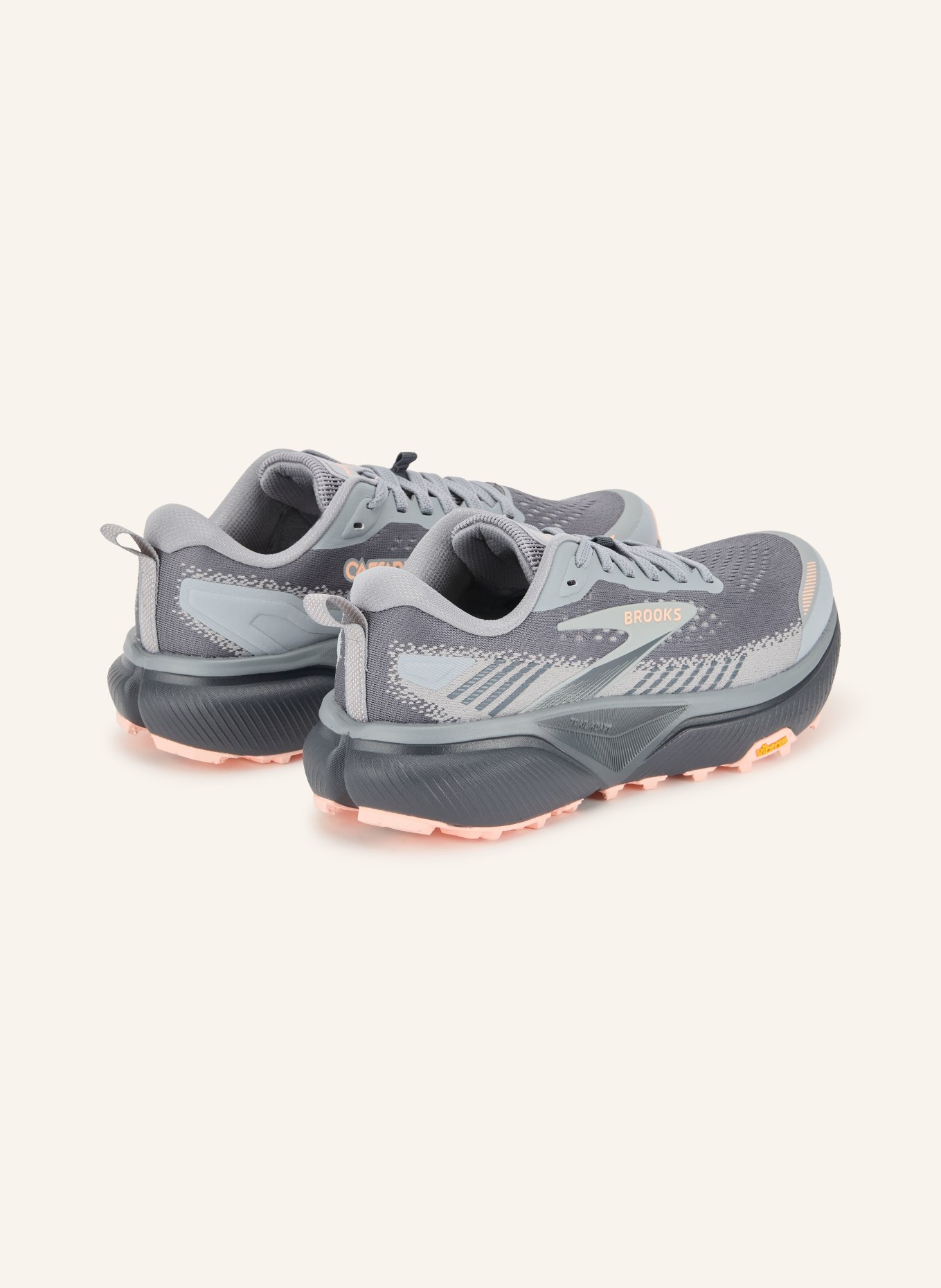 BROOKS Trailrunning-Schuhe CASCADIA 20: GRAU / HELLGRAU / HELLORANGE