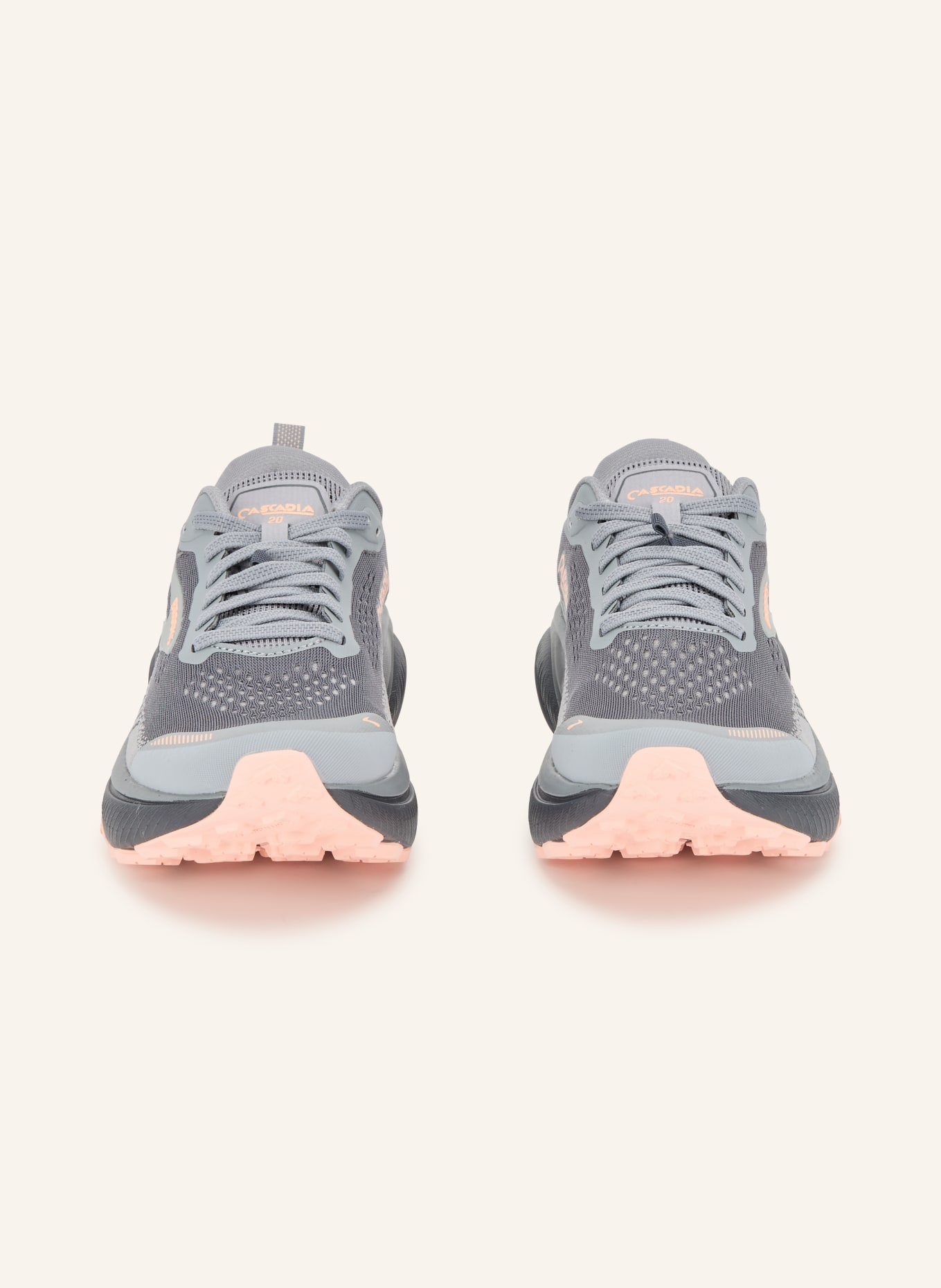 BROOKS Trailrunning-Schuhe CASCADIA 20: GRAU / HELLGRAU / HELLORANGE