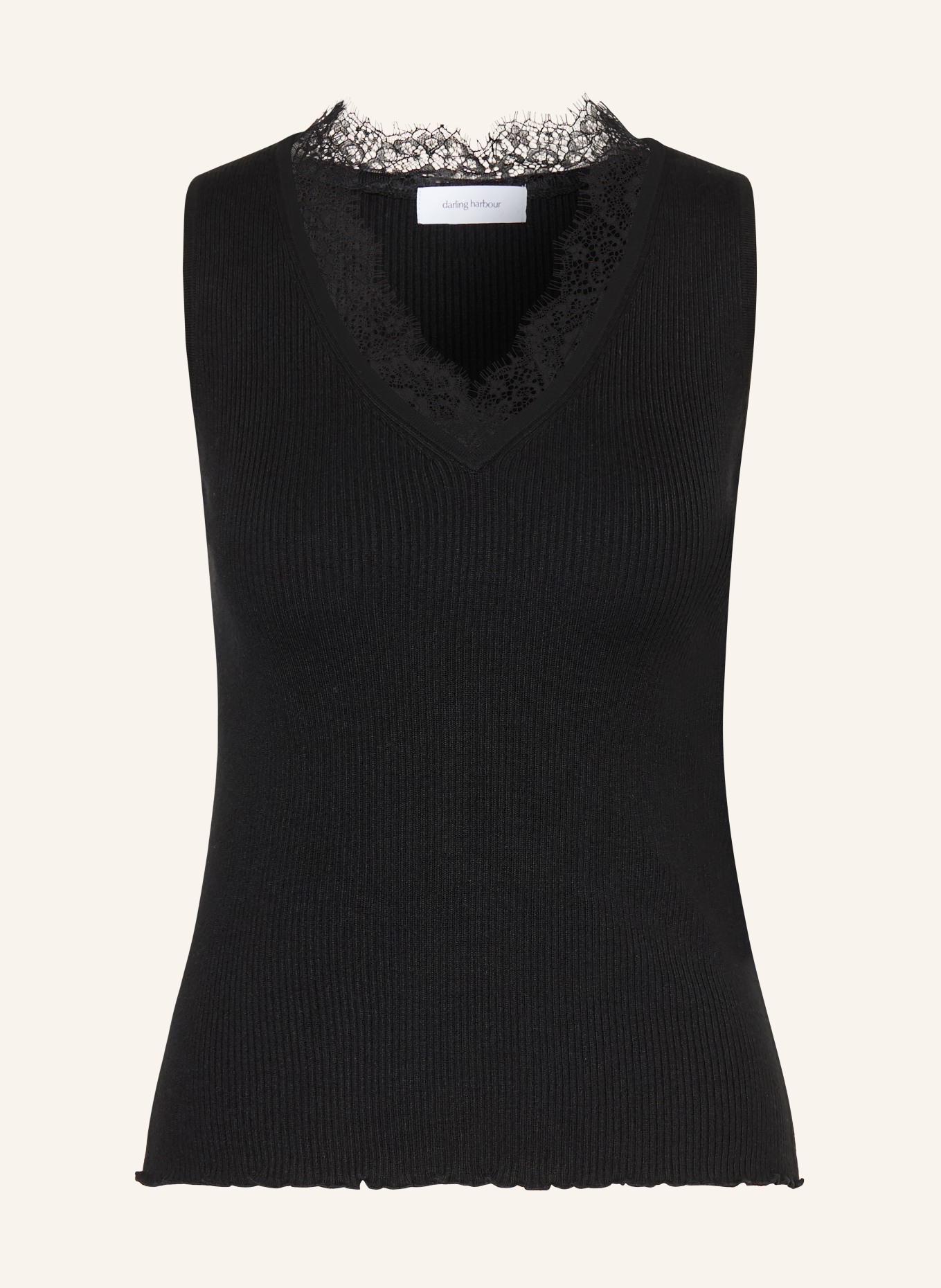 darling harbour Top en maille avec dentelle: BLACK