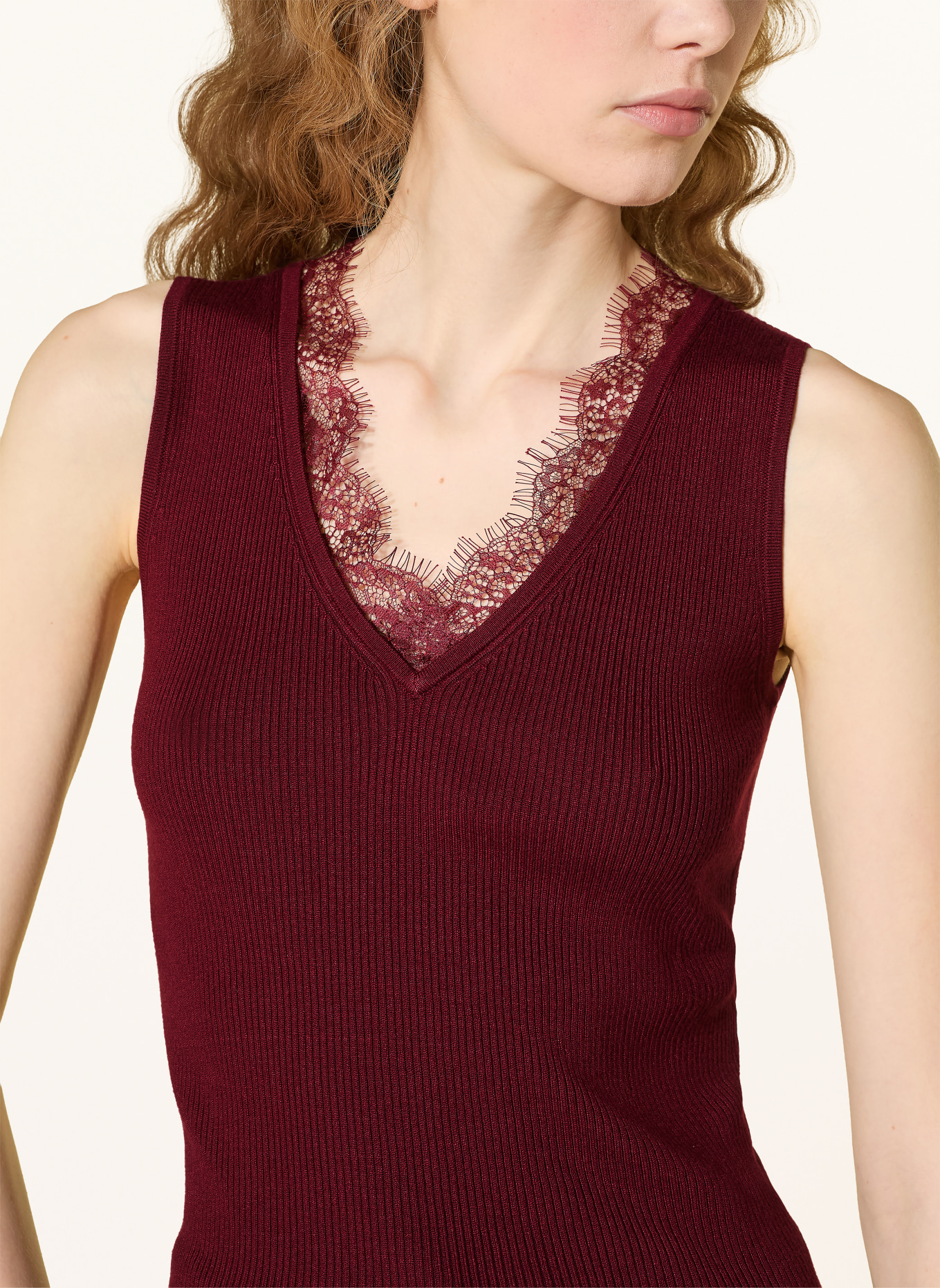 darling harbour Top en maille avec dentelle: WINE