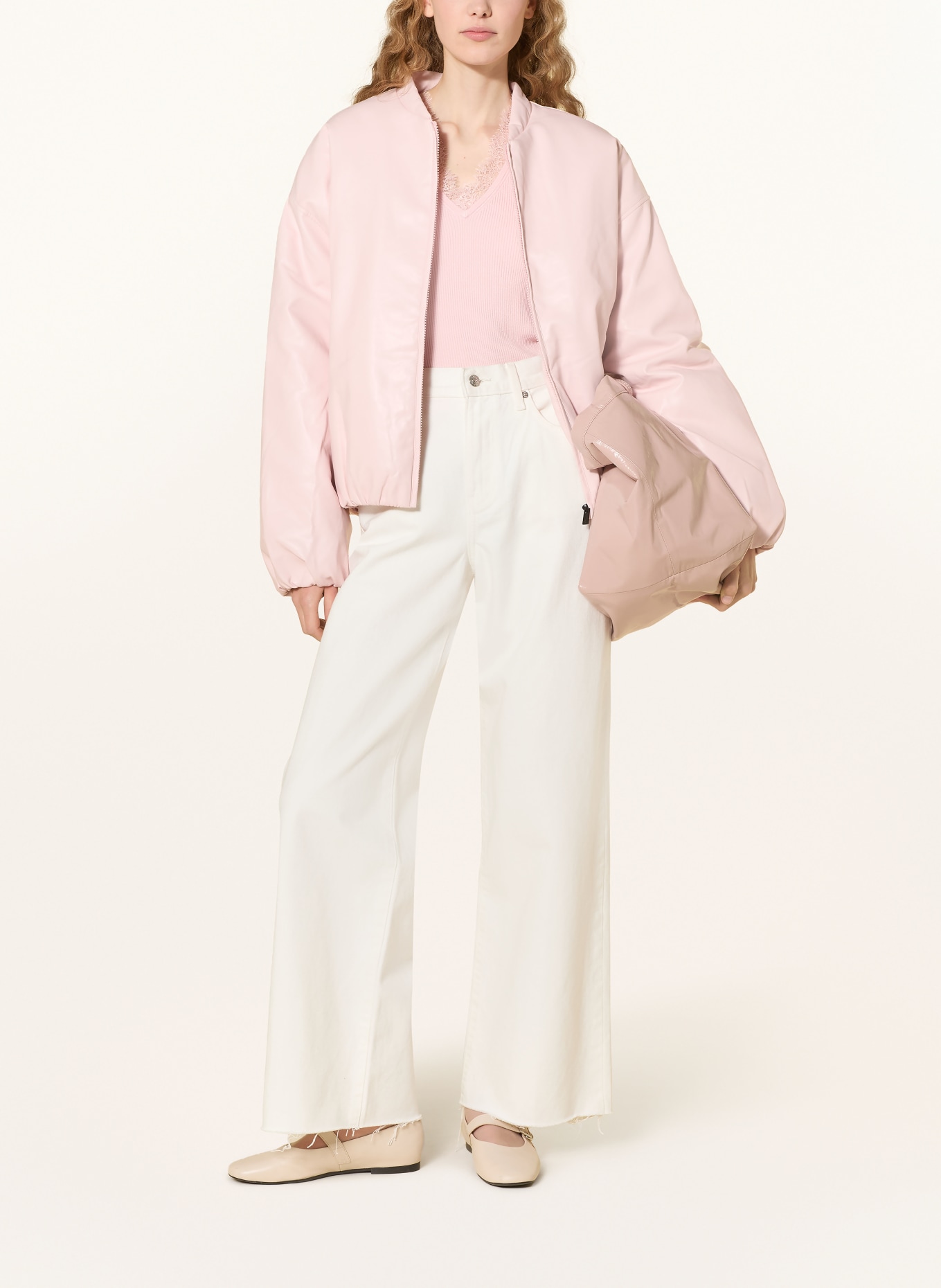darling harbour Top en maille avec dentelle: ROSE