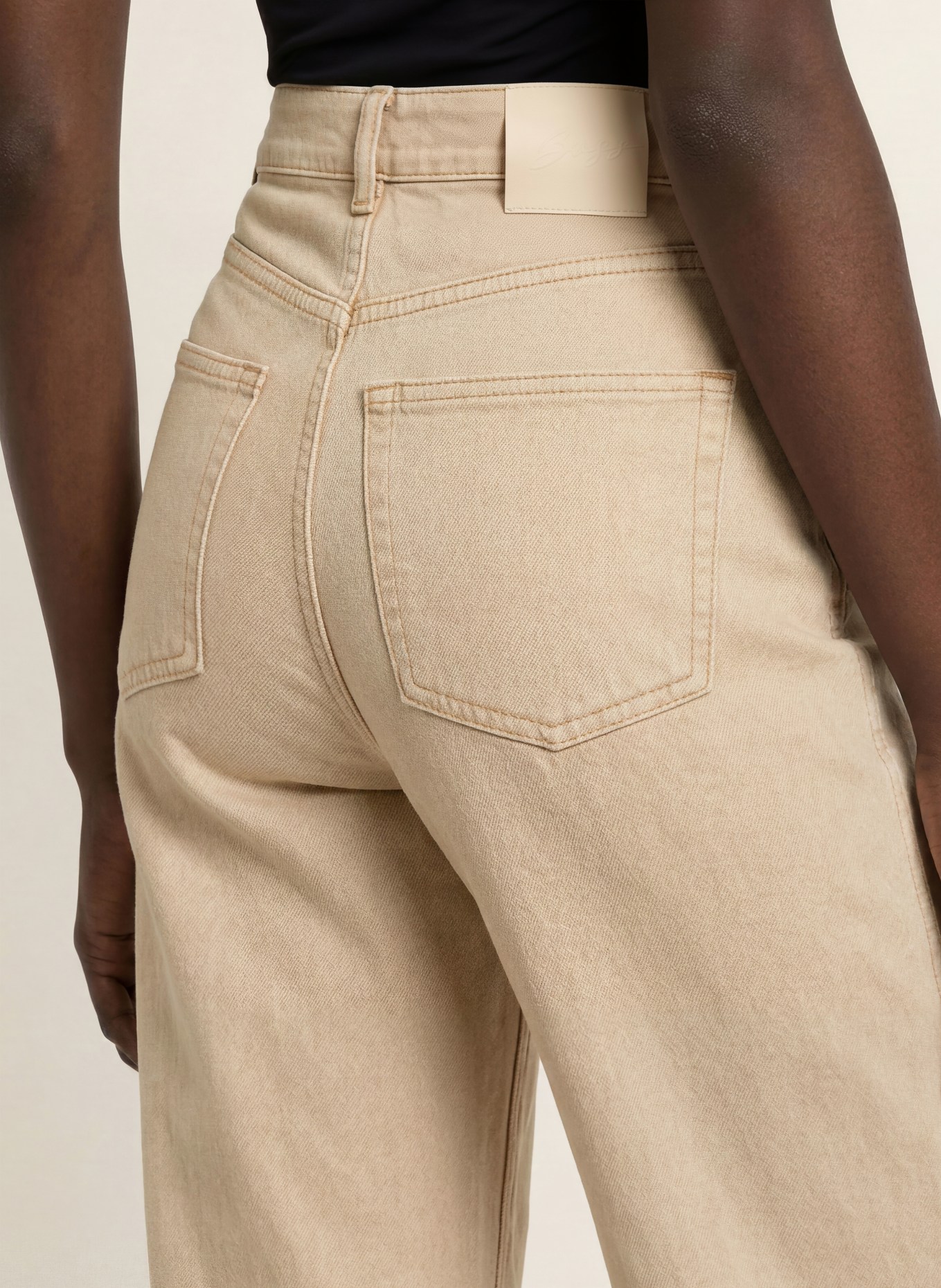 BOSS Wide leg jeans TMARLINA: 742 LIGHT/PASTEL YELLOW