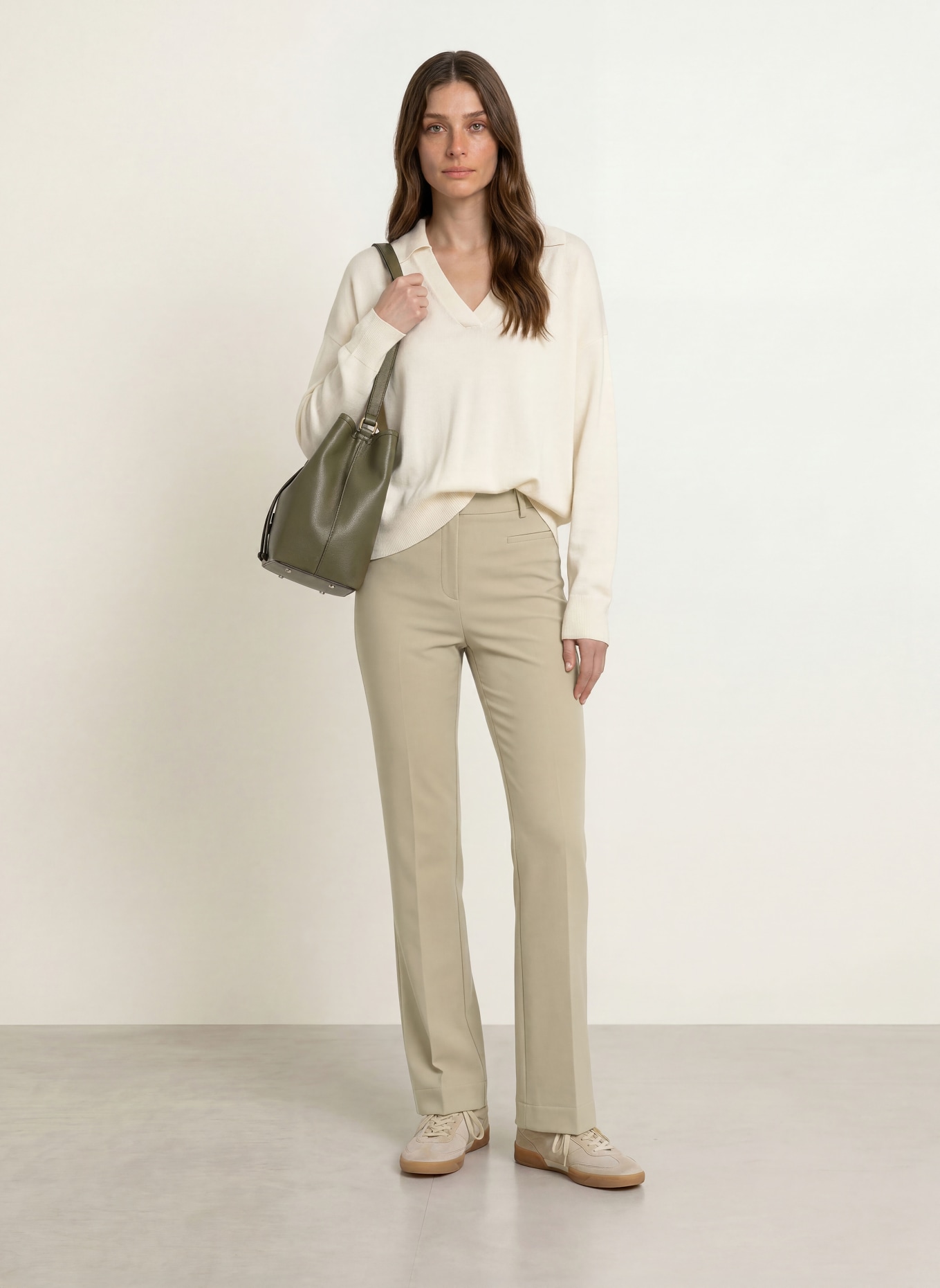 BOSS Broek TANA: LICHTGROEN