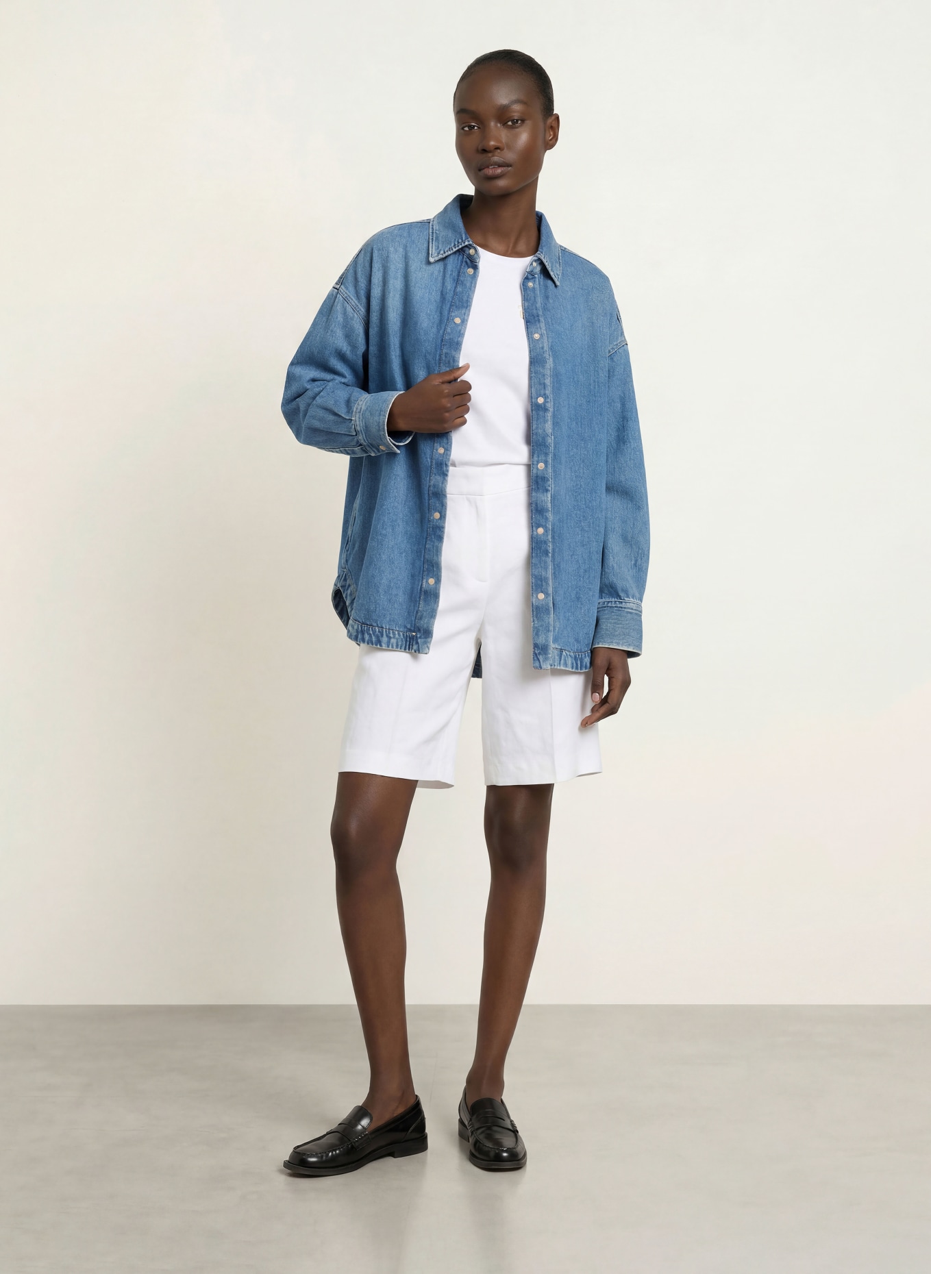 BOSS Jeans-overshirt ADA: LICHTBLAUW