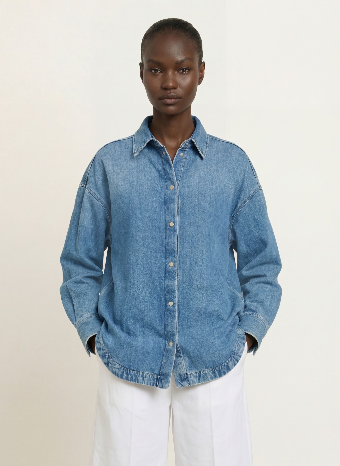 BOSS Jeans-overshirt ADA: LICHTBLAUW