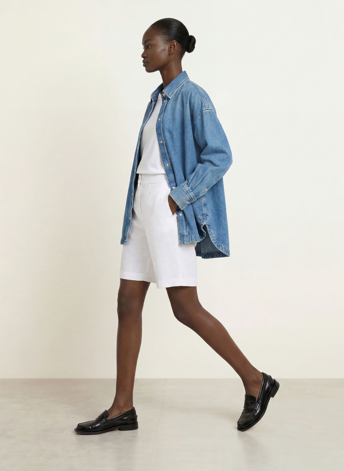 BOSS Jeans-overshirt ADA: LICHTBLAUW