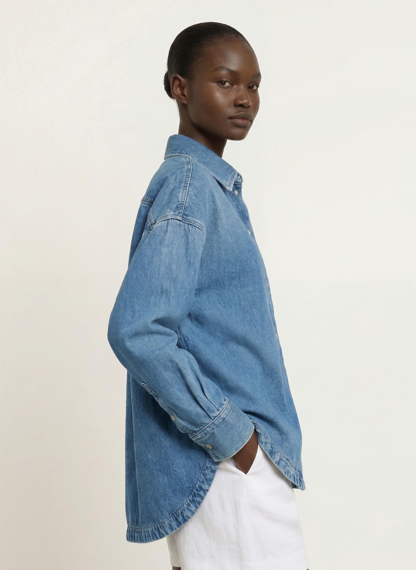BOSS Jeans-overshirt ADA: LICHTBLAUW