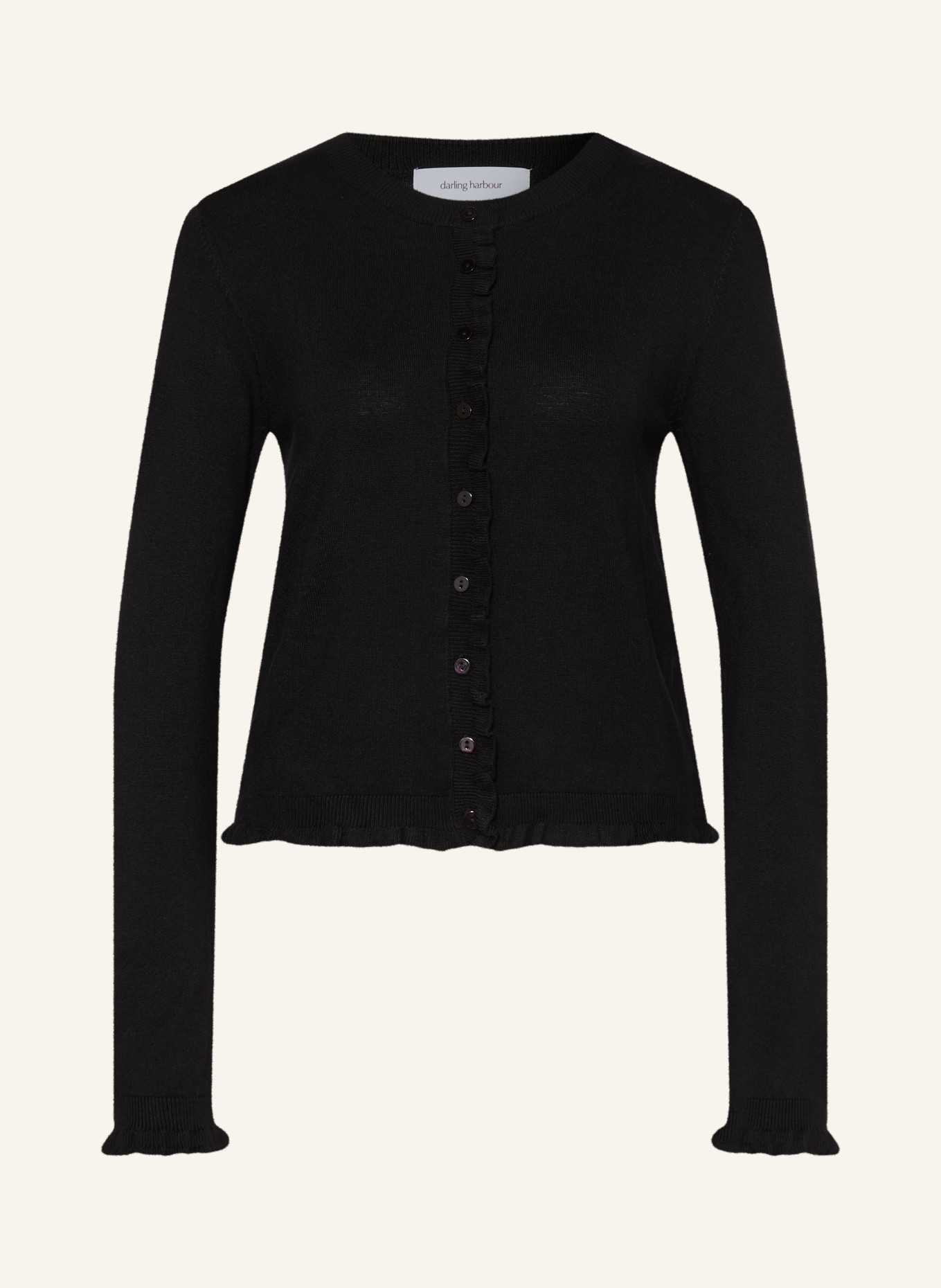 darling harbour Kardigan z falbanami: BLACK
