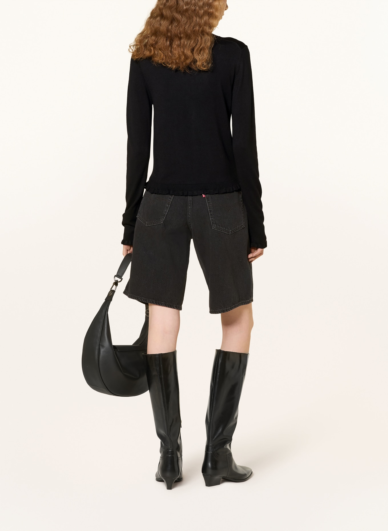 darling harbour Kardigan z falbanami: BLACK