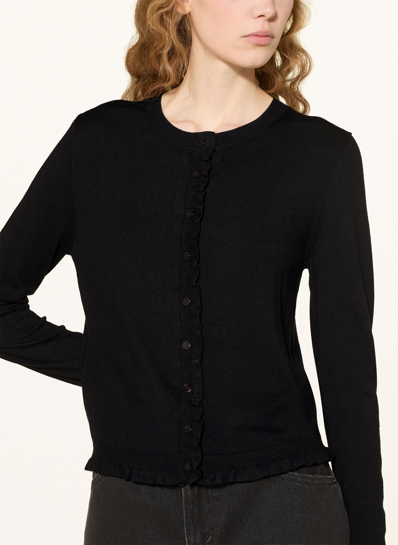 darling harbour Kardigan z falbanami: BLACK