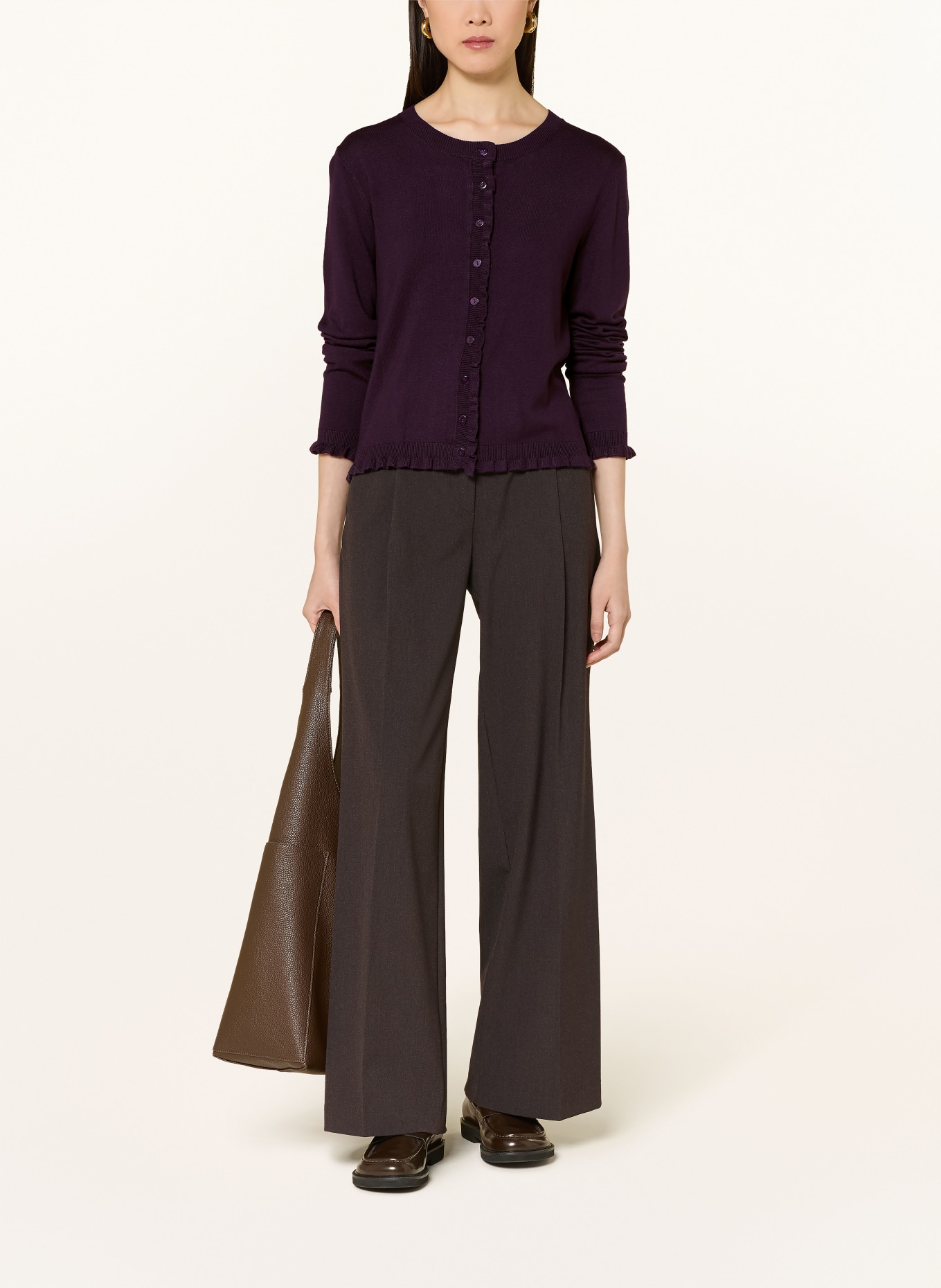 darling harbour Cardigan with ruffles: BLUEBERRY
