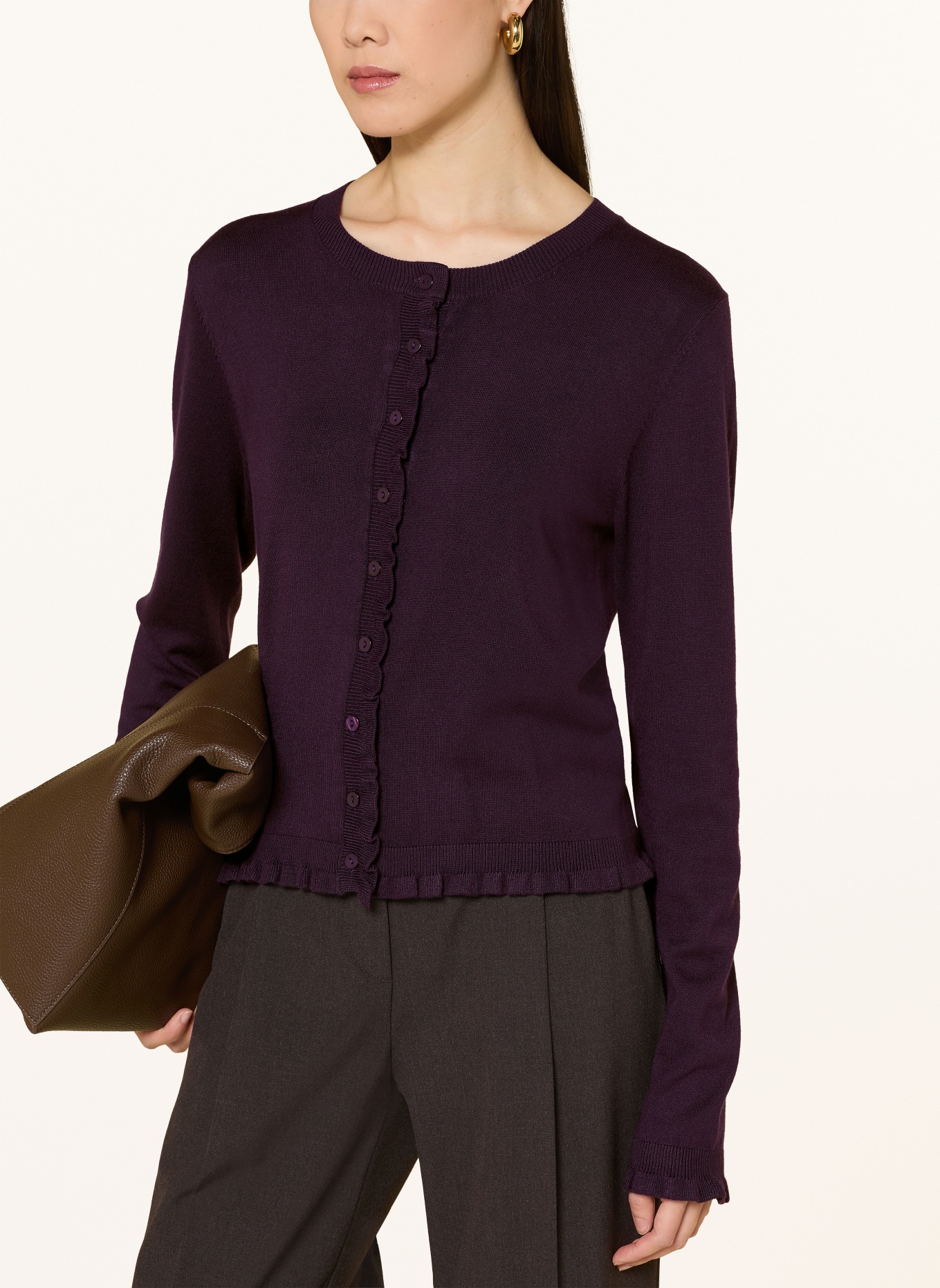 darling harbour Cardigan with ruffles: BLUEBERRY