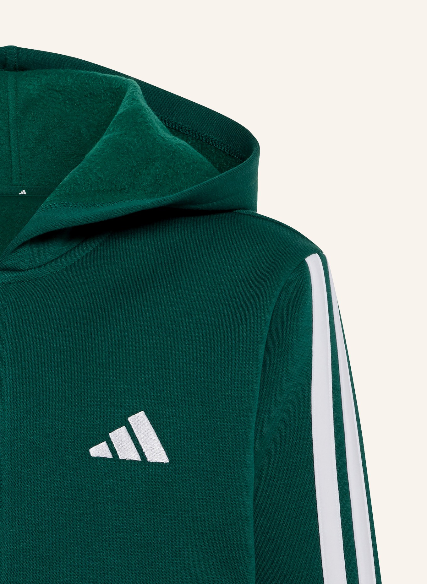 adidas Mikina ESSENTIALS FULL ZIP: TMAVĚ ZELENÁ