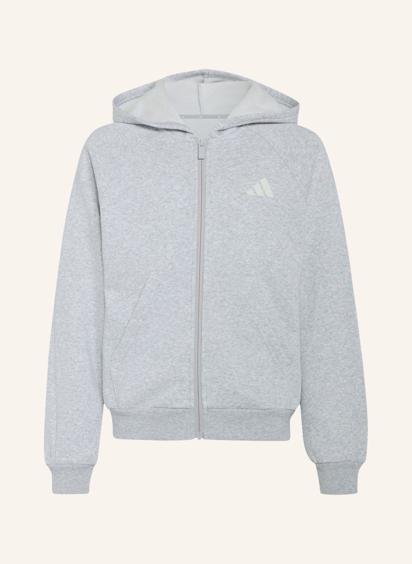 adidas SEASONALS COLLEGIATE TYPOGRAPHY FULL ZIP Zip-up sweatshirt: LIGHT GRAY / CAMEL / WHITE