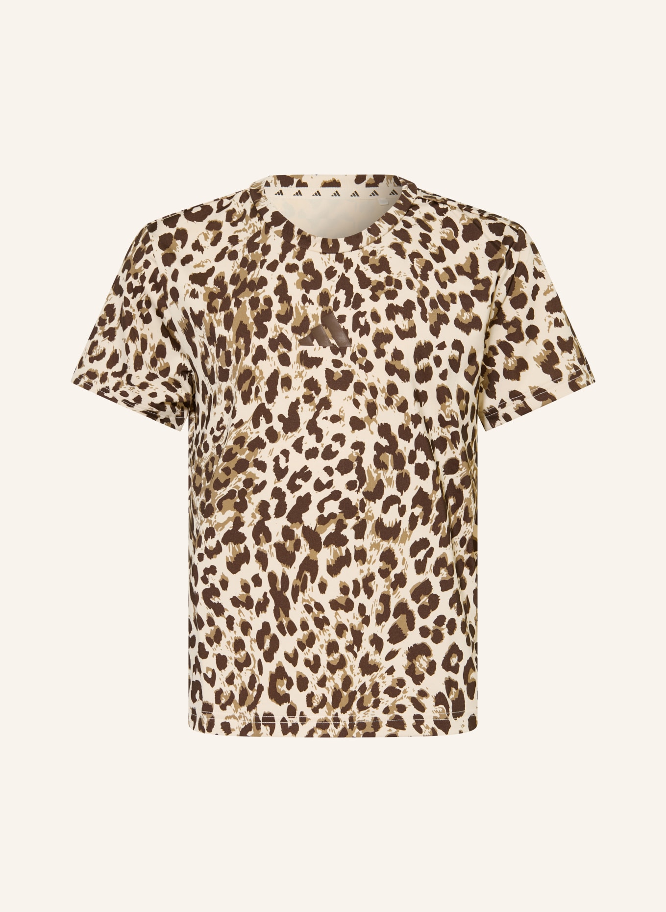 adidas T-Shirt SEASONAL ANIMAL PRINT SPORT: BEIGE / DUNKELBRAUN / BRAUN