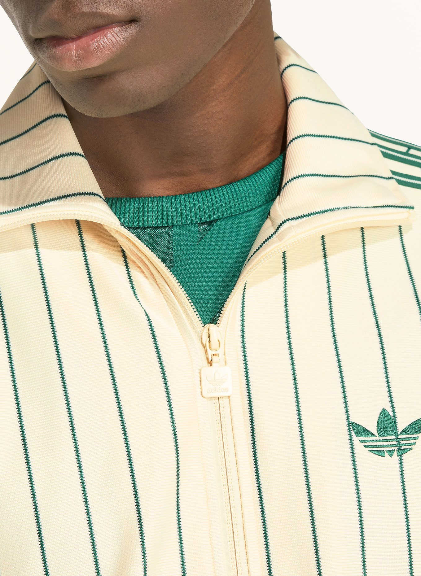 adidas Originals Veste d'entraînement FIREBIRD: CRÈME / VERT
