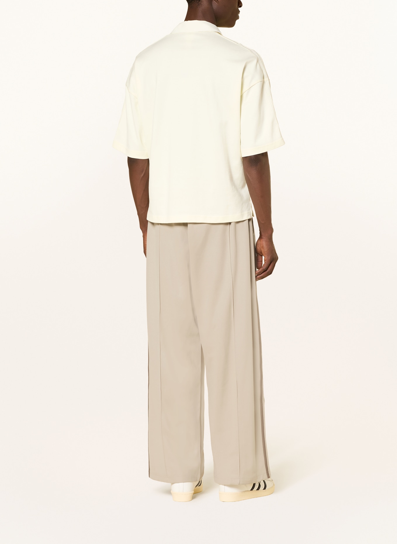 adidas Originals Sweatpants with braided stripes: BEIGE / TAUPE