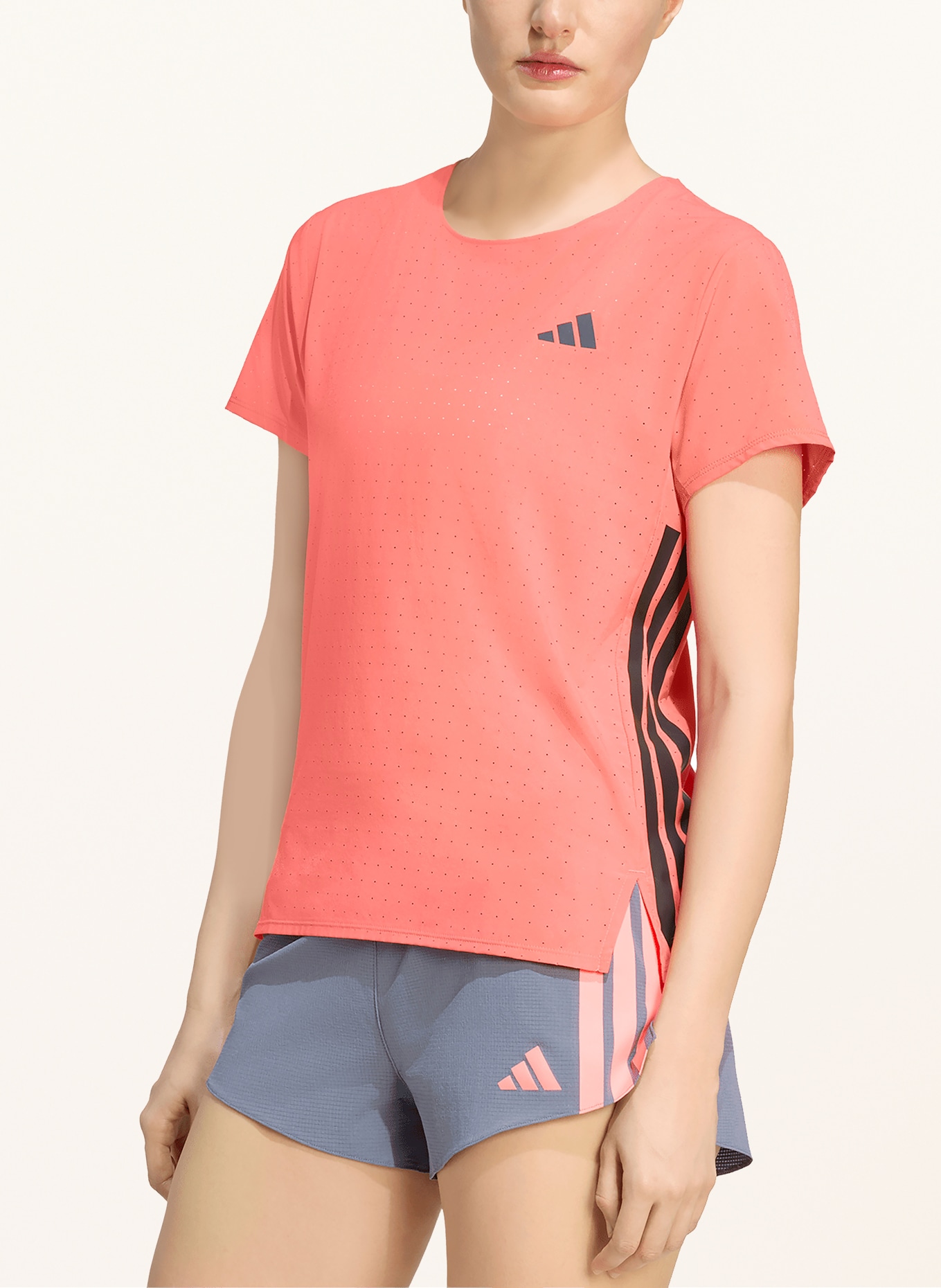 adidas ADIZERO Functional Shirt: LIGHT RED / BLACK