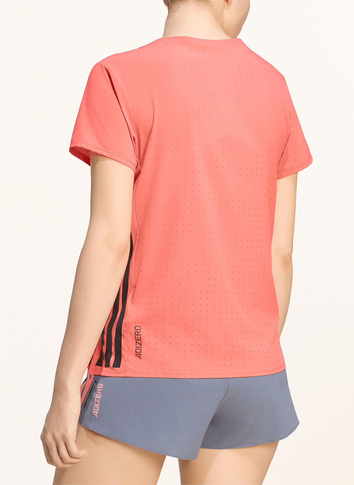 adidas ADIZERO Functional Shirt: LIGHT RED / BLACK