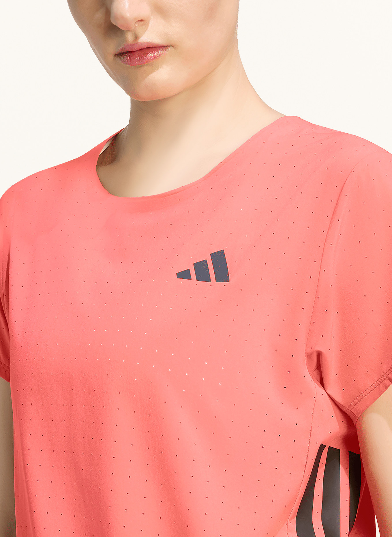 adidas ADIZERO Functional Shirt: LIGHT RED / BLACK