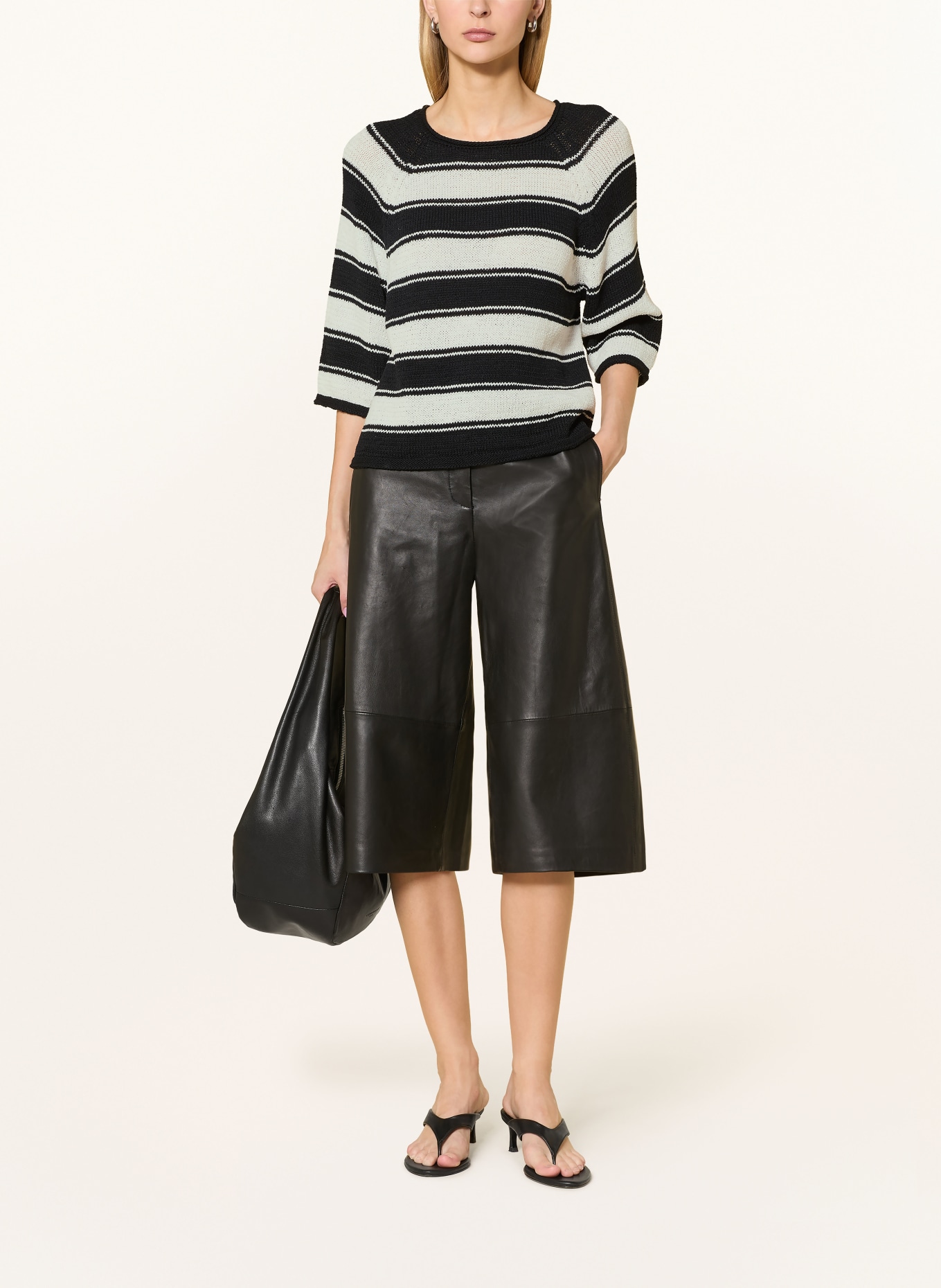 oui Pullover: WEISS / SCHWARZ
